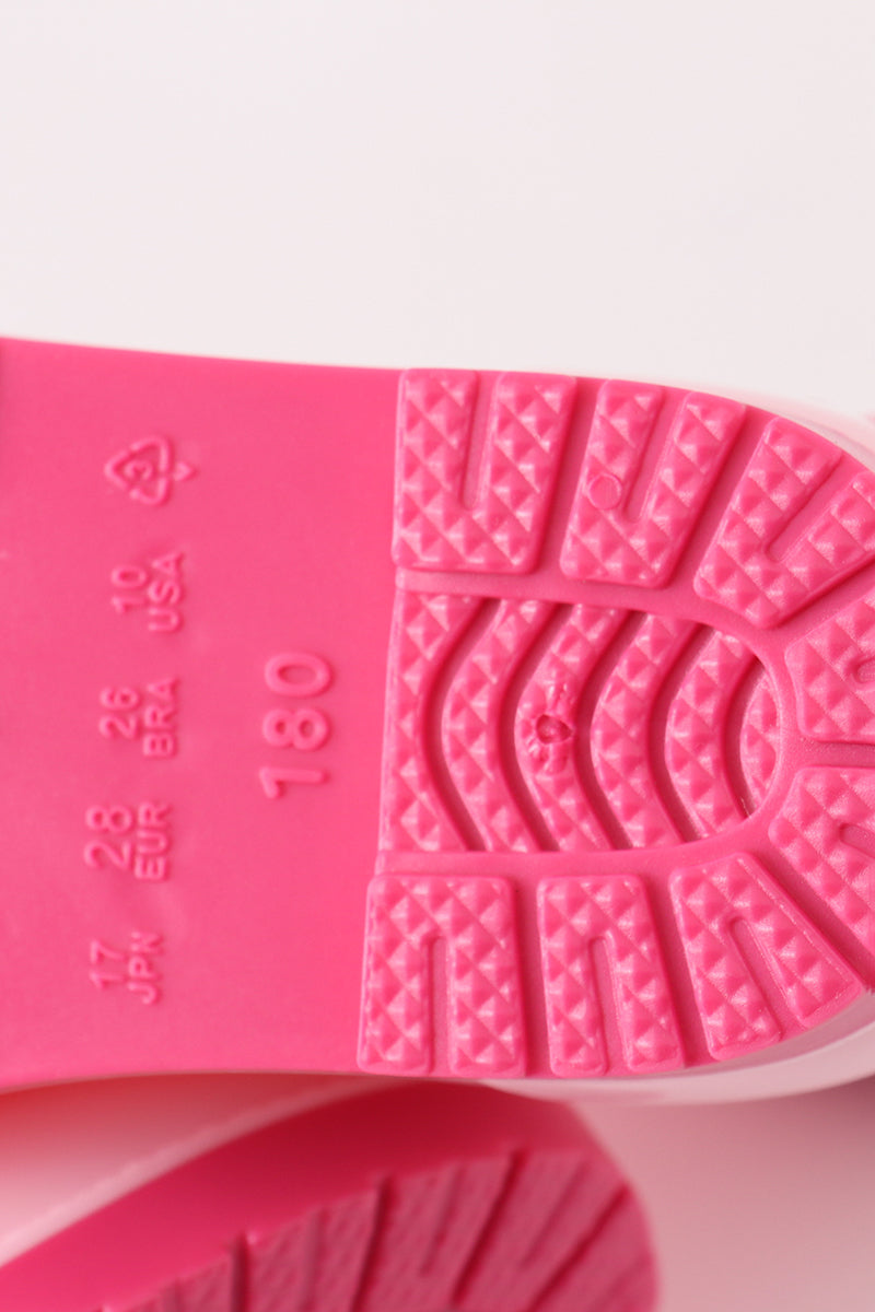 cute pink rain boots with bow accents from Cloudling Kids, ideal for rainy weather.