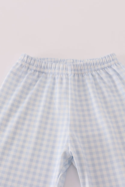 Cream puppy embroidery pants set