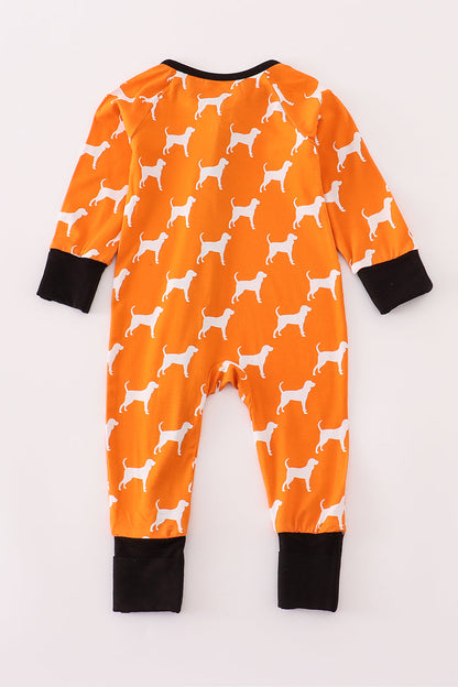 Orange Tennessee bamboo ruffle romper