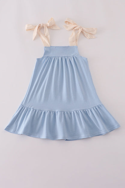 Blue pumpkin french knot dress