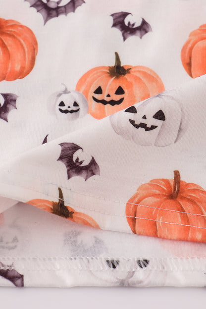 Black pumpkin print pants set