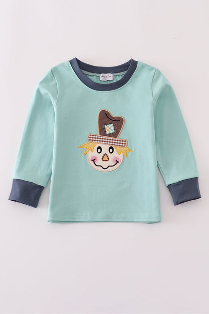 Green scarecrow applique top