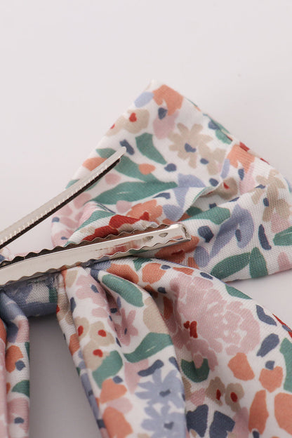 Blue floral print sailor bow