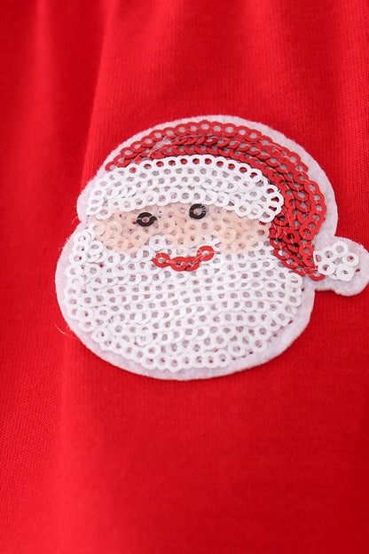 Red christmas sequin tiered girl dress