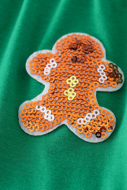 Green christmas sequin tiered girl dress