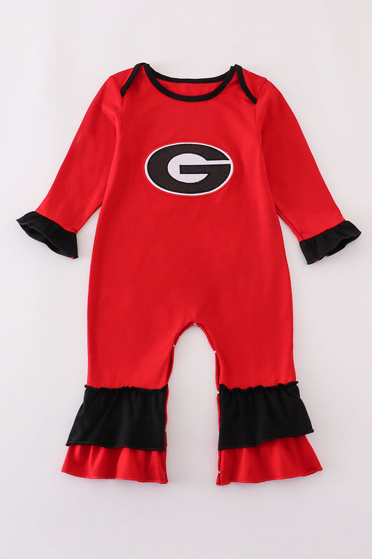 Georgia glitter ruffle romper
