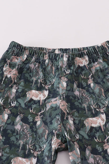 Camouflage hunting deer pajama set
