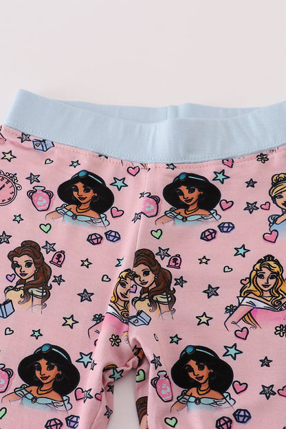 Pink princess bamboo pajamas set