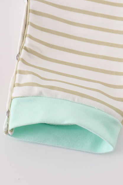 Khaki stripe romper