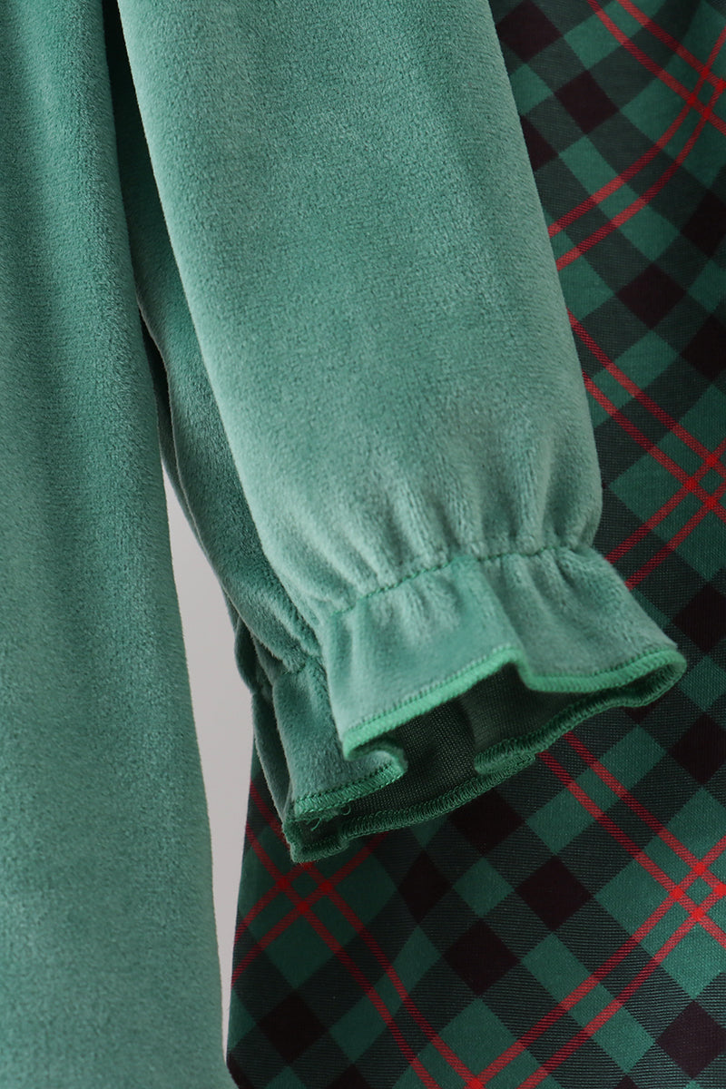 Forest velvet ruffle pants set