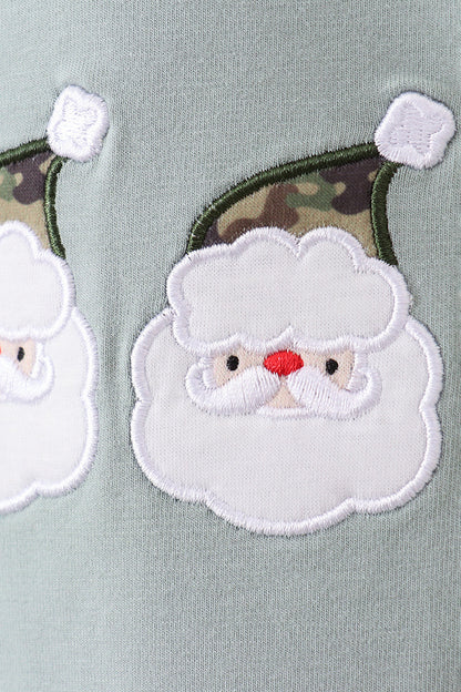 Camouflage santa claus applique pants set