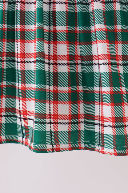 Green plaid ruffle 2pc set