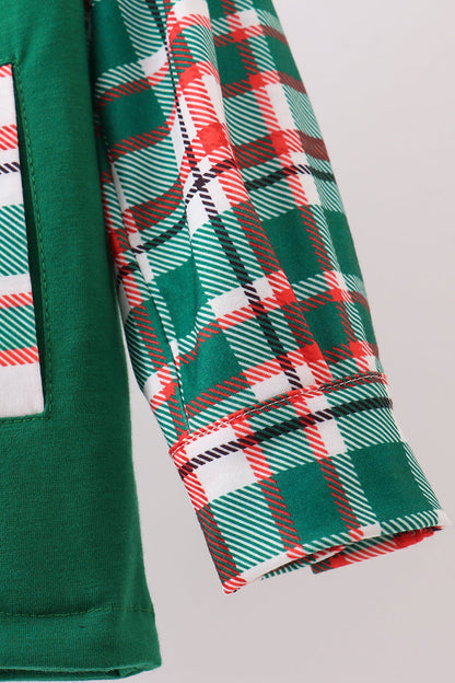 Green plaid 2pc vest set
