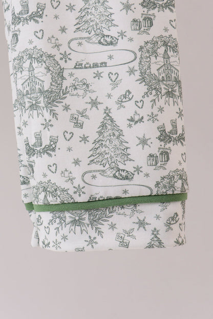 Green christmas tree print pajama set