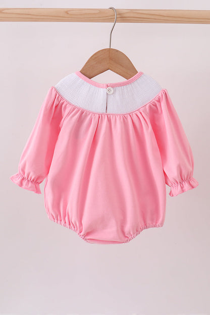 Pink christmas tree smocked bubble