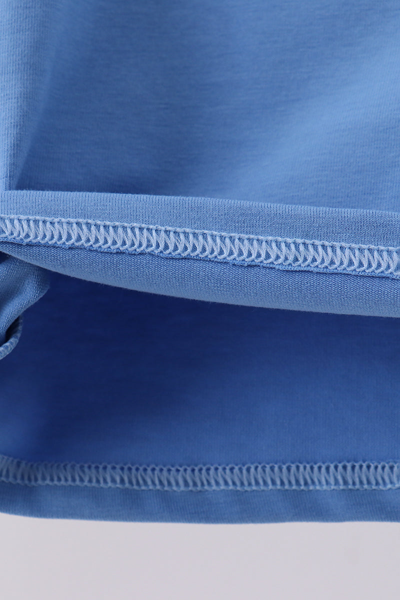 Blue train smocked top