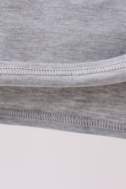 Gray farm applique top