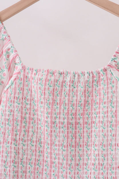 Floral tulip smocked mom dress