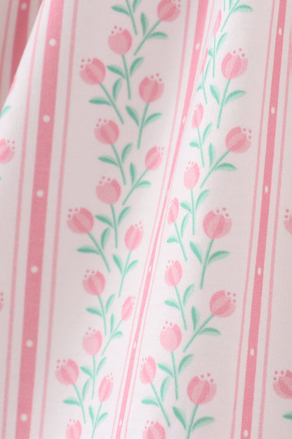 Floral tulip smocked ruffle dress