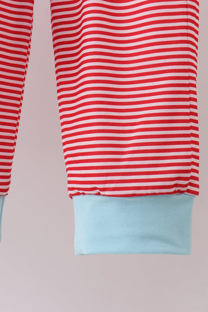 Blue vehicle emboridery pants set