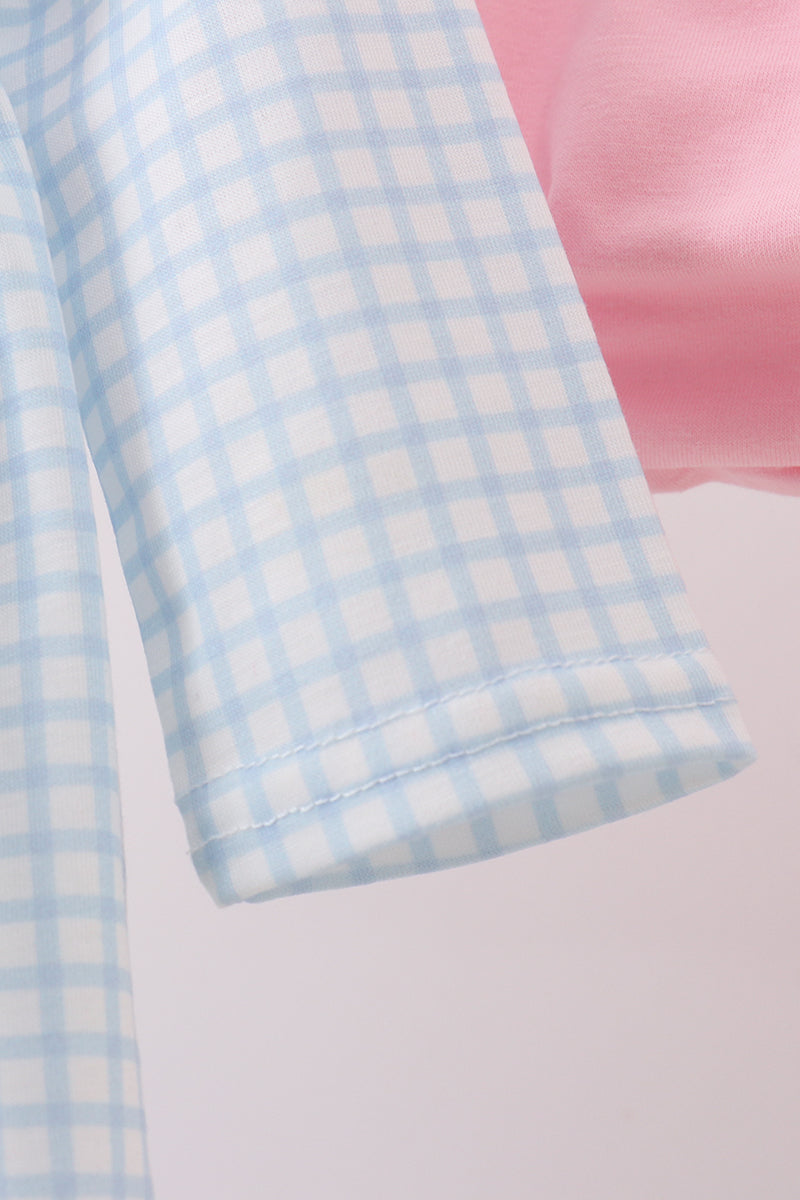 Blue animal smocked ruffle bloomer set