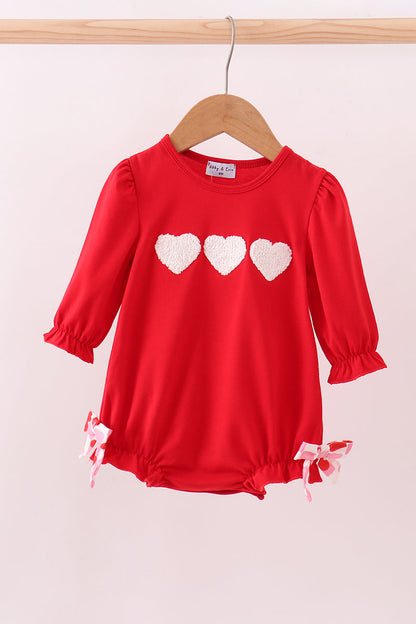 Red bow applique bubble