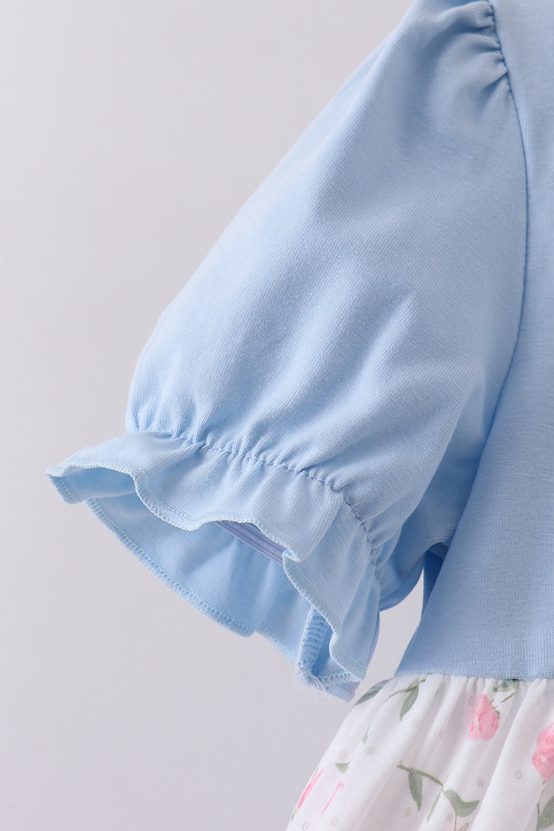 Blue floral pants set