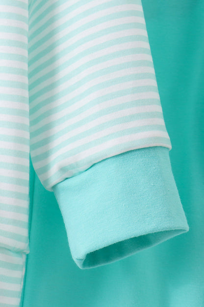 Blue stripe pants set