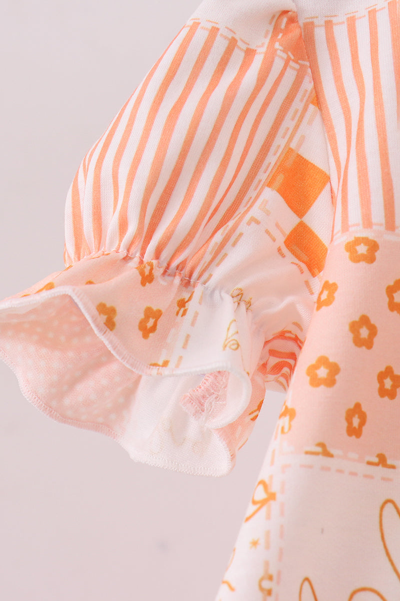 Orange Tennessee patchwork bloomer set