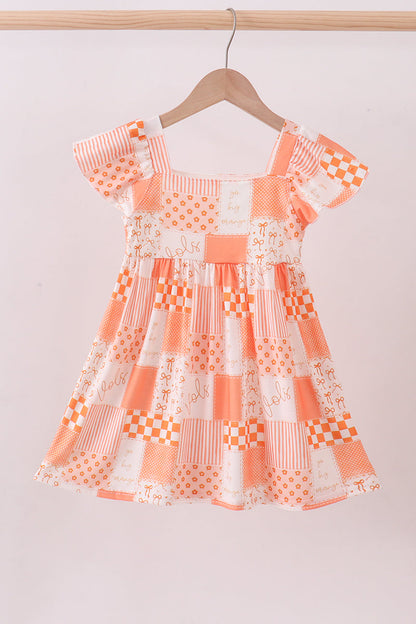 Orange Tennessee patchwork dress