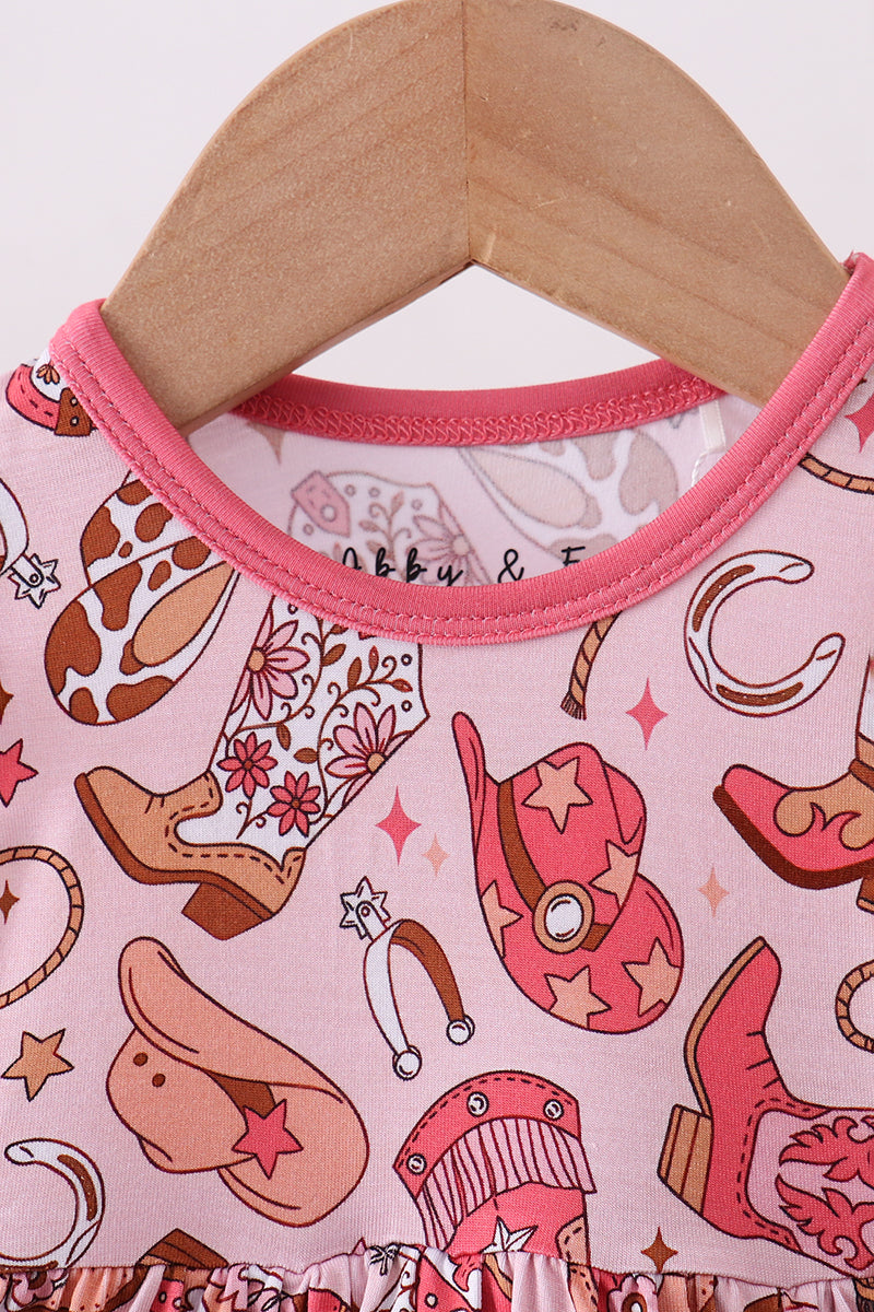 Pink cowgirl bamboo bubble