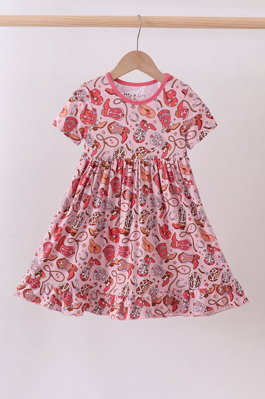 Pink cowgirl bamboo dress