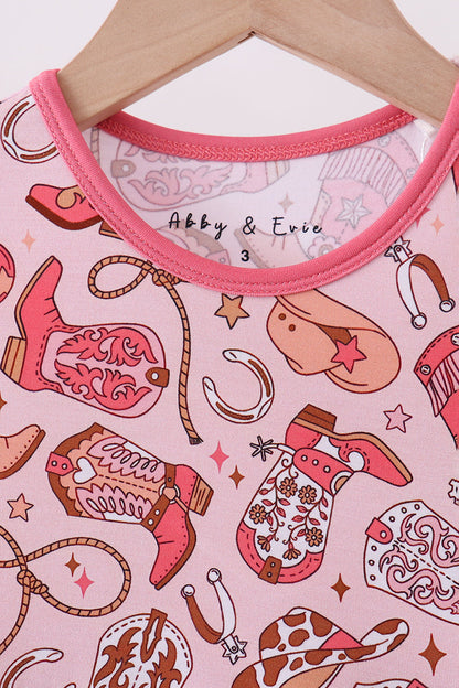 Pink cowgirl bamboo dress