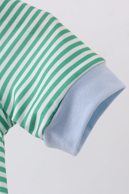 Green stripe clover golf cart applique bubble