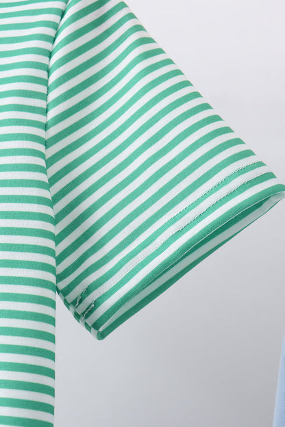 Green stripe clover golf cart applique shorts set