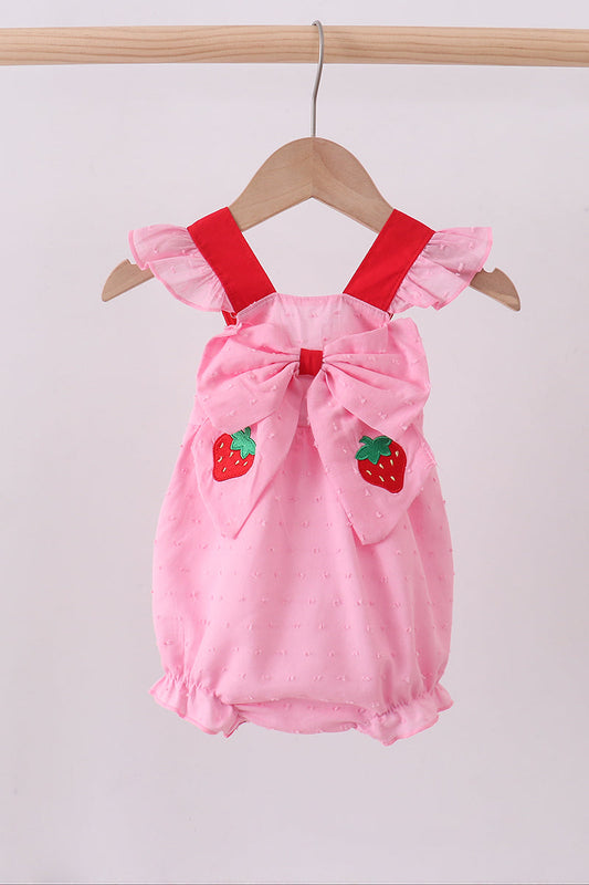 Pink strawberry swiss dot bubble