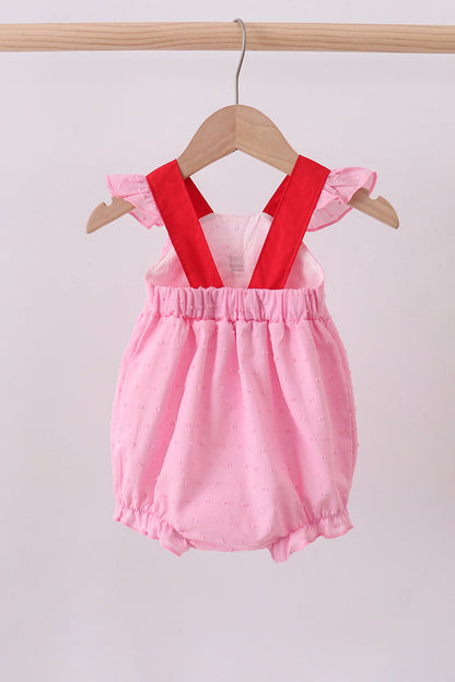 Pink strawberry swiss dot bubble