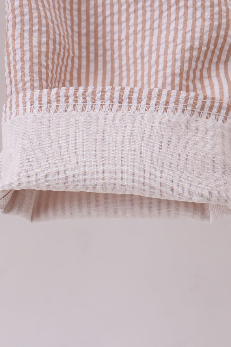 Navy seersucker Game Day Sports embroidery stripe pants set