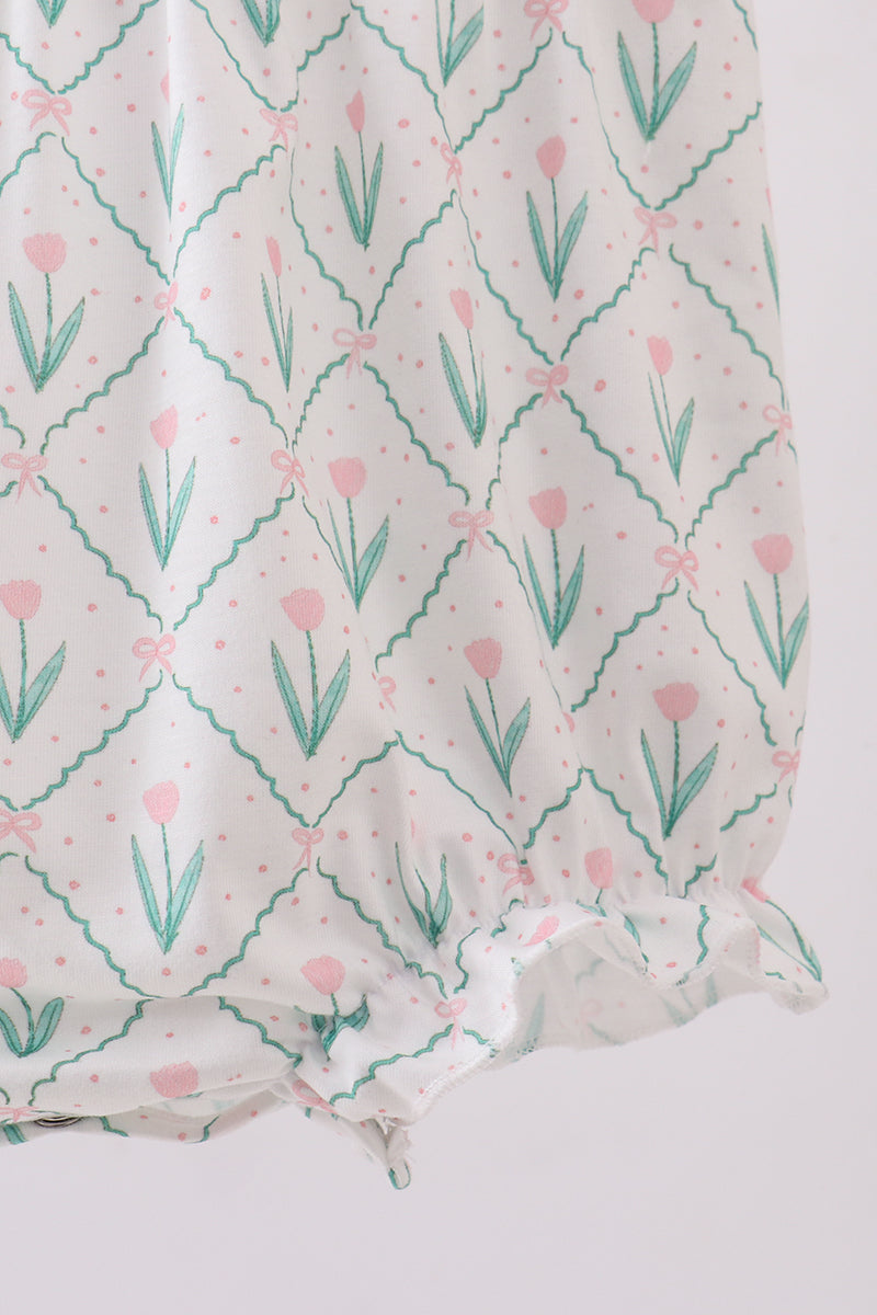 Bunny bow smocked bubble