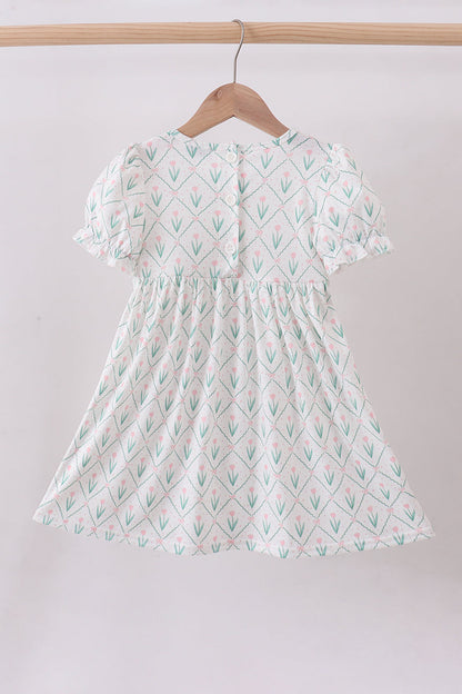 Bunny bow smocked dress