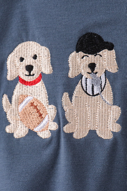 Navy puppy football applique jonjon
