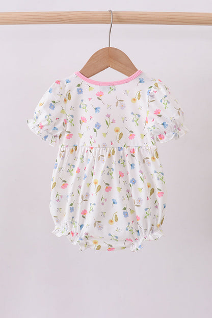 Pink duck smocked bubble
