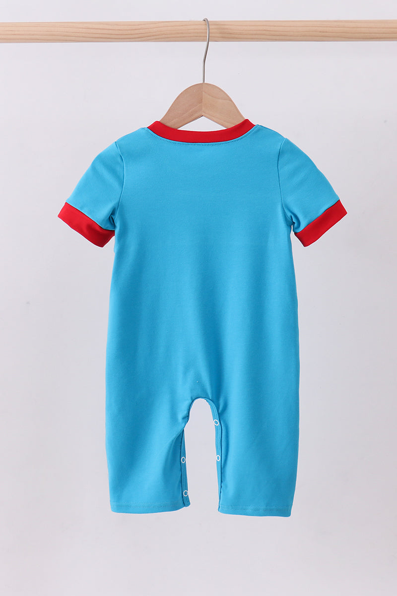 Blue Dr. Seuss smocked romper