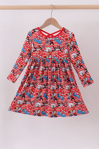 Red Dr. Seuss bamboo dress