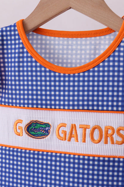 Florida Gators smocked ruffle shorts set - Cloudling Kids Clothing