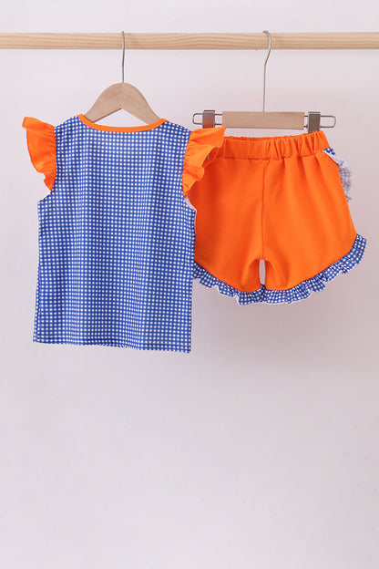 Florida Gators smocked ruffle shorts set - Cloudling Kids Clothing