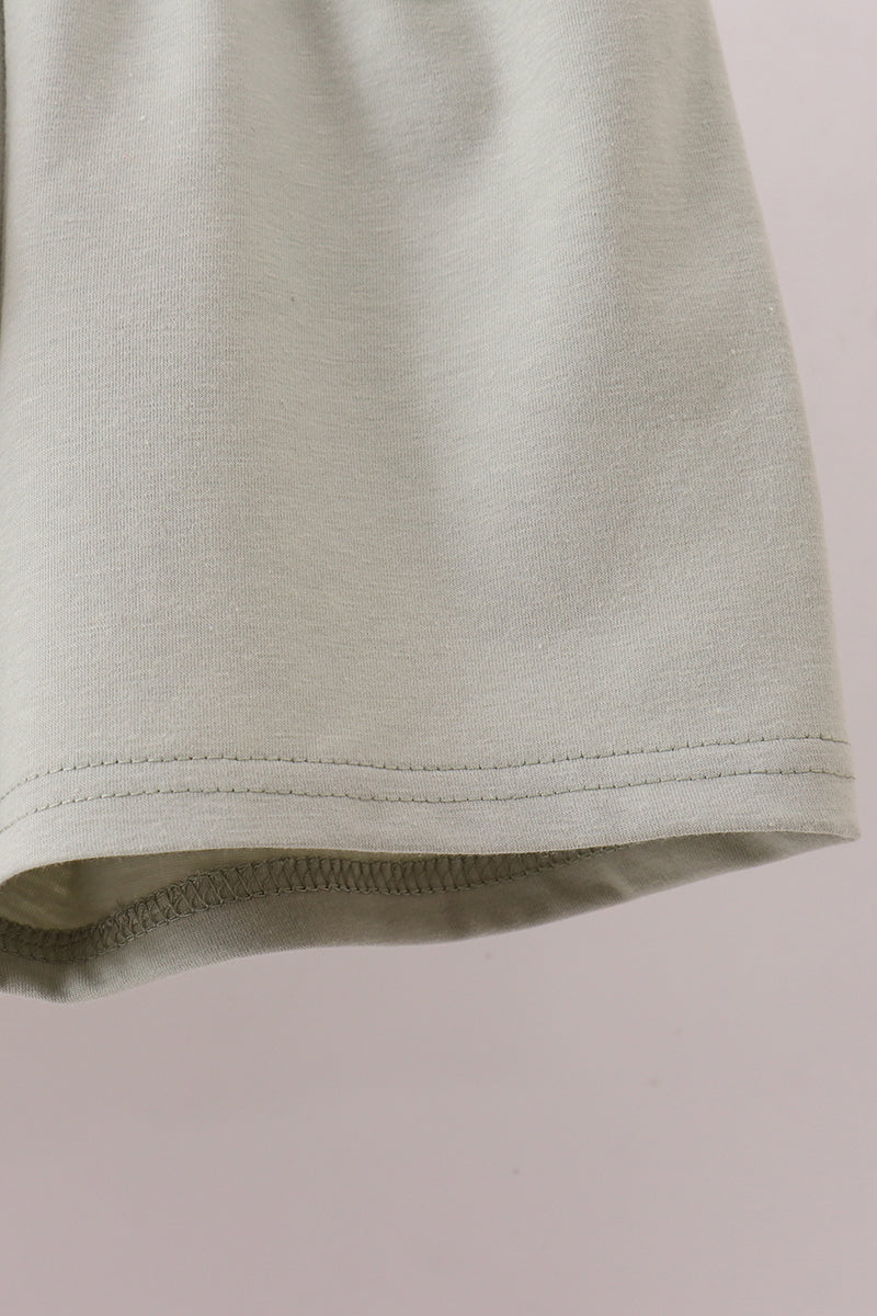 Lawb of god applique plaid shorts set - Cloudling Kids Clothing