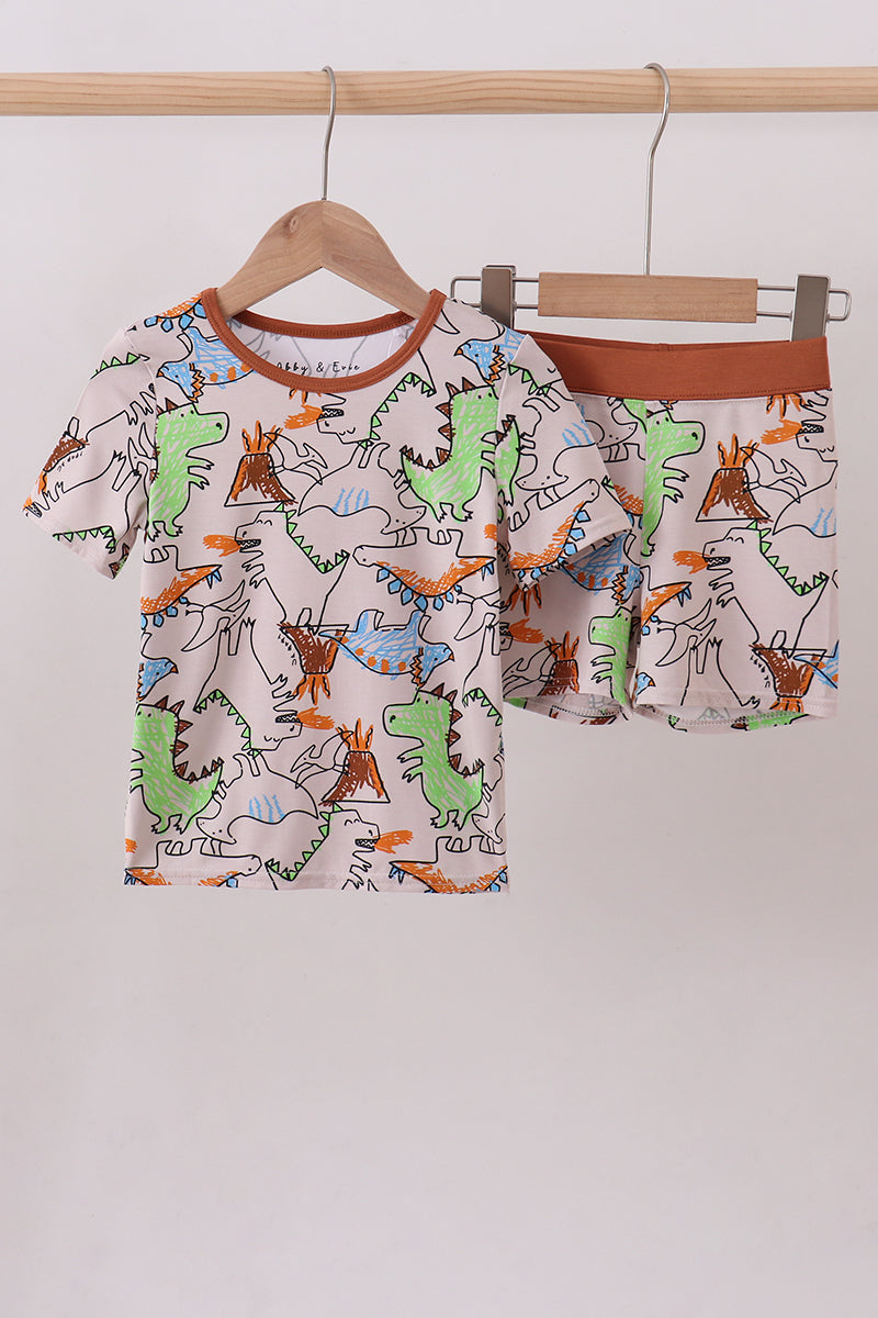Dinosaur bamboo pajama set - Cloudling Kids Clothing