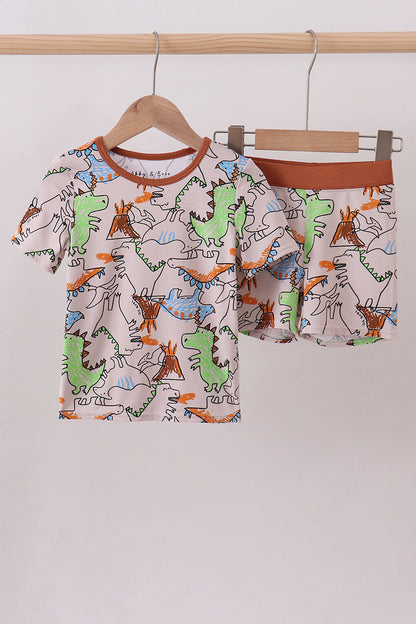 Dinosaur bamboo pajama set - Cloudling Kids Clothing