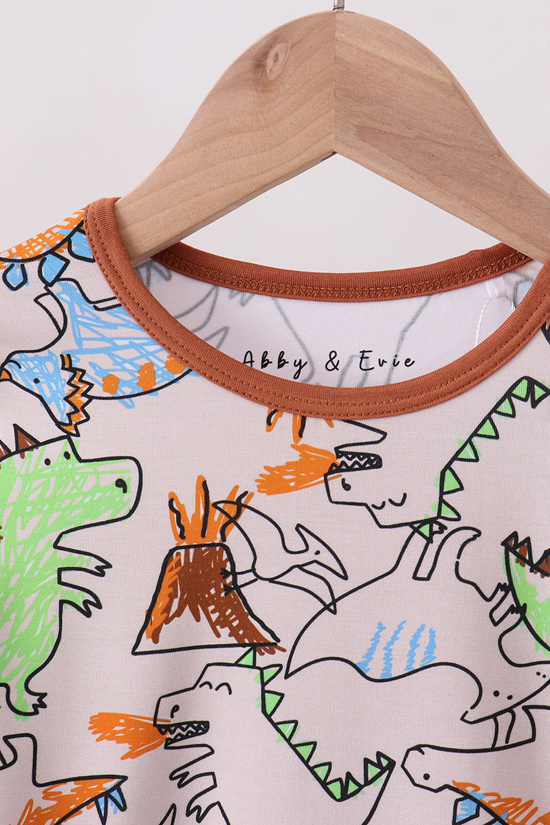 Dinosaur bamboo pajama set - Cloudling Kids Clothing